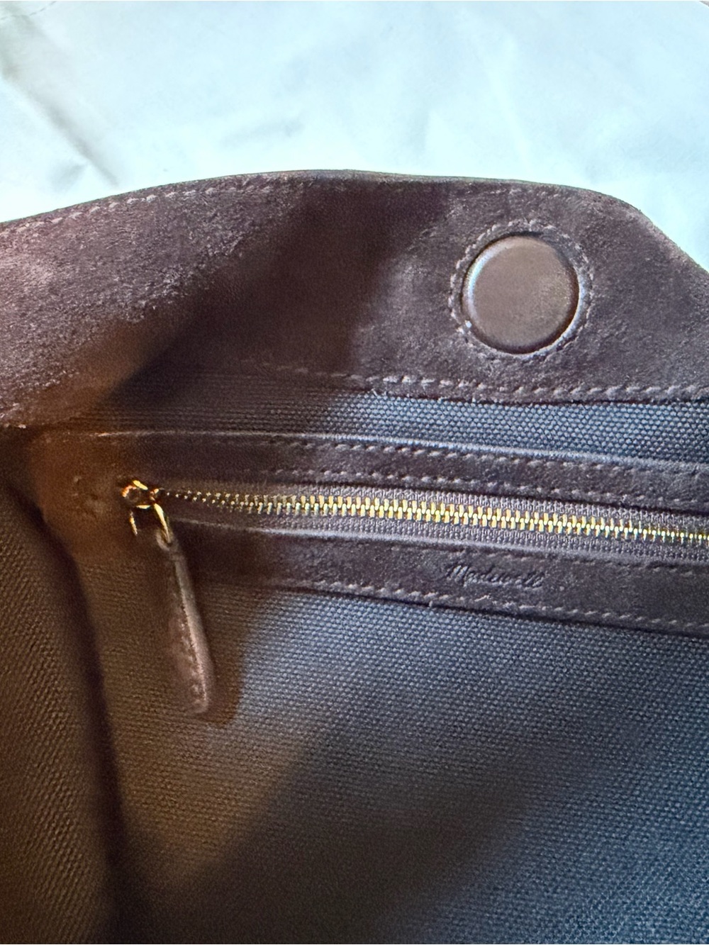 Madewell Dark Carob Large Mylie Suede Shoulder Hobo Bag - Picture 4 of 10